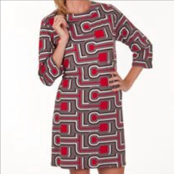 Tracy Negoshian Geometric Print Shift Dress Small - Picture 2 of 10